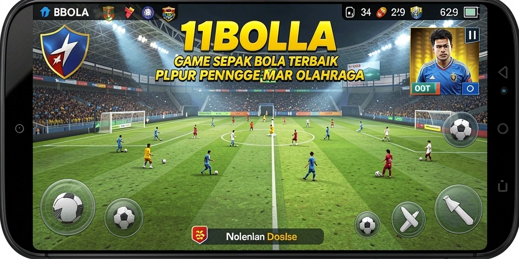 Gameplay menarik 11BOLA dengan aksi sepak bola yang intens.