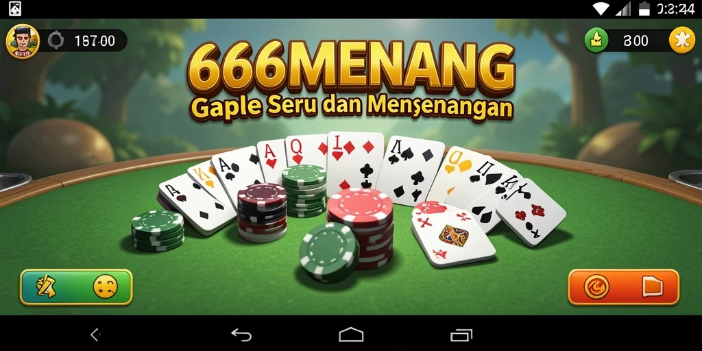 Tampilan gameplay seru dari 666MENANG saat bermain Gaple.