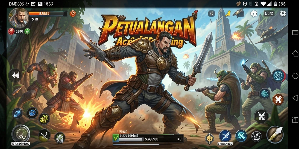 Tangkapan layar menunjukkan petualangan seru dalam dunia ARPG DMD686.