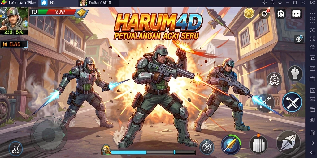 Tampilan gameplay seru di HARUM4D dengan aksi yang mendebarkan.
