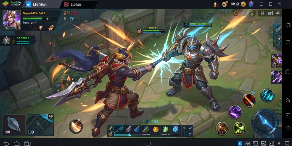 Screenshot LI789 menampilkan aksi intens di arena MOBA.