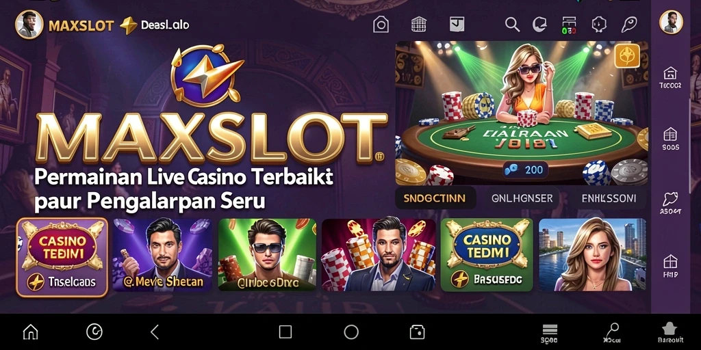 Tampilan bermain langsung di Live Casino MAXSLOT yang menegangkan.