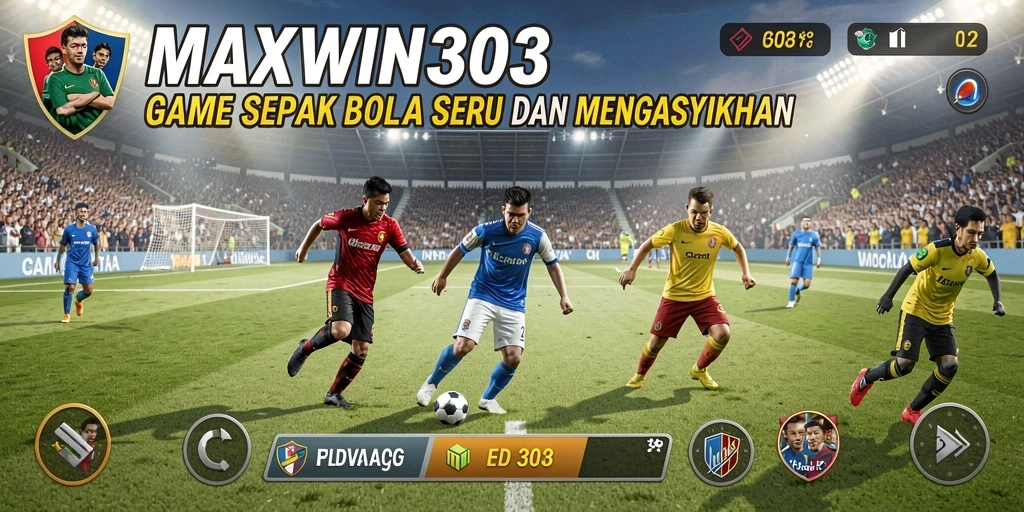 Tampilan gameplay bertema sepak bola yang seru dan menegangkan.