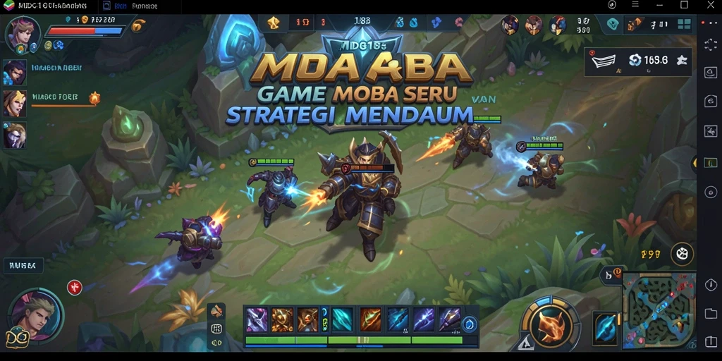 Screenshot MDG188 menampilkan aksi seru dalam permainan MOBA.