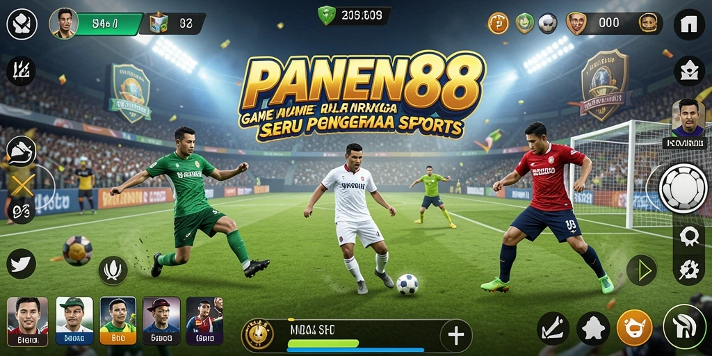Tampilan layar permainan <strong>PANEN88</strong> dengan aksi olahraga seru.