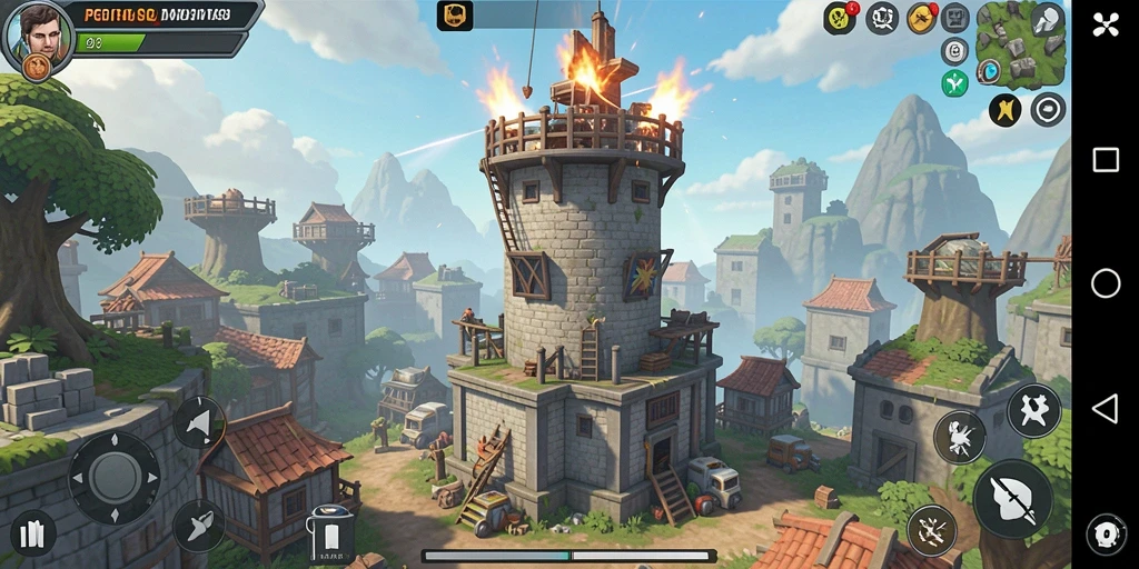 Tampilan menarik dari gameplay PG11 yang penuh strategi Tower Defense.