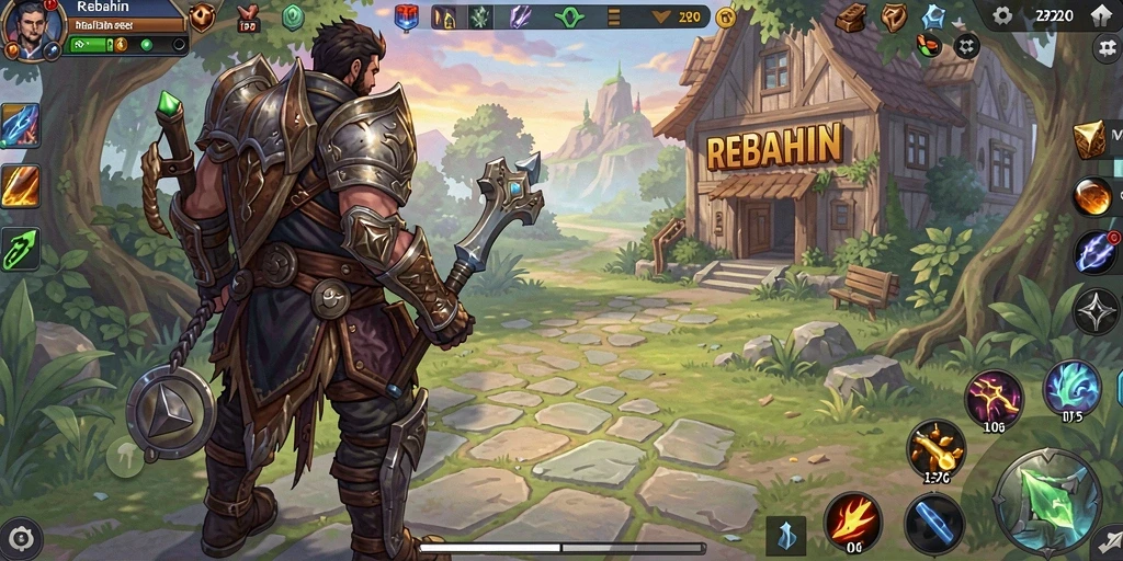 Tampilan gameplay dinamis dalam REBAHIN yang penuh aksi.