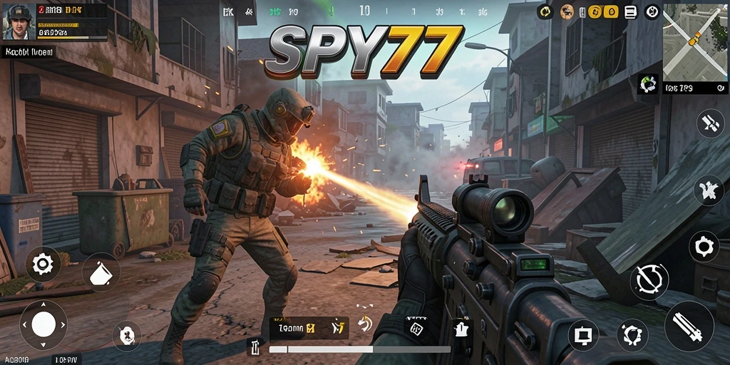 Tampilan gameplay SPY77 yang penuh aksi dan menegangkan.